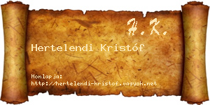 Hertelendi Kristóf névjegykártya